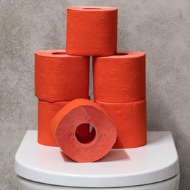 Red Toilet Paper Jumbo Rolls – 3-Ply, 180 Sheets, 2×4 Pack (8 Rolls Total) – Premium Quality, Eco Label Certified