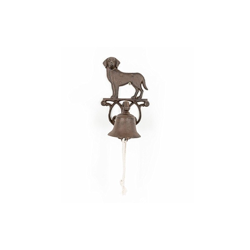 HOMESCAPES Cast Iron Doorbell with Dog Decoration and Wall Bracket