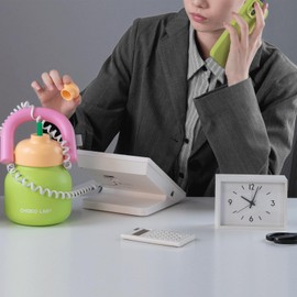 CHAKO LAB Water Bottle with Straw and Carry Handle | Wide Mouth vacuum insulated stainless steel Bottles | Reusable, leak-proof and BPA-free | 33oz(Green&Orange)