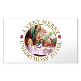 CafePress A Very Merry Unbirthday Rectangle Sticker Rectangle Bumper Sticker Car Decal