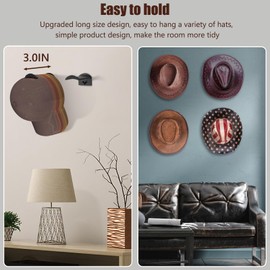 qiaofei Cowboy Hat Holder & Organizer – 3.0IN Wide with Anti-Slip Serrated Design for Secure Hat Storage – Easy Installation for Wall or Door – Perfect for Hat Organization and Storage