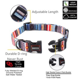 DDSCOLOUR Pet Collar,with Buckle Adjustable Dog Collar,Durable Heavy Duty D-Ring,Comfort Dog Collars Rainbow Pattern,Neck 13"-22" for Boy Girl Medium Dogs