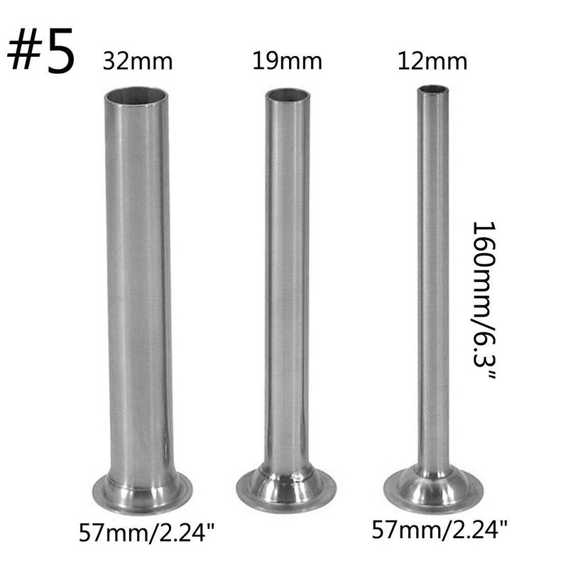 (3) Sausage Stuffer Tubes for Kitchenaid meat grinder attachment. STAINLESS