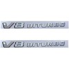 Generic 1 Pair Chrome Flat Letters V8 BITURBO Emblems Badges Compatible with-benz