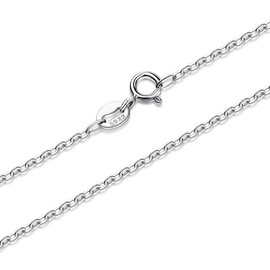 SULIUDAJI Jewellery Fine 925 Silver Curb Chain 1 mm Women's Necklace Silver