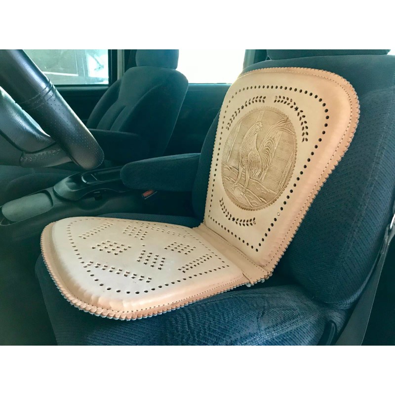 1clickautoacc Genuine Mexican Respaldo de Cuero Leather Car/Truck Seat Cushion