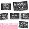 Hadley Designs Black & White Chalk Folded Christmas Cards