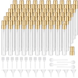 Domensi 60 Pcs 10ml Glass Perfume Refillable Bottles Decants Bulk for Perfumes Atomizer Spray Travel Glass Bottles with Atomizer Pump Bottle Kit for Travel Toiletries Fragrance Liquid