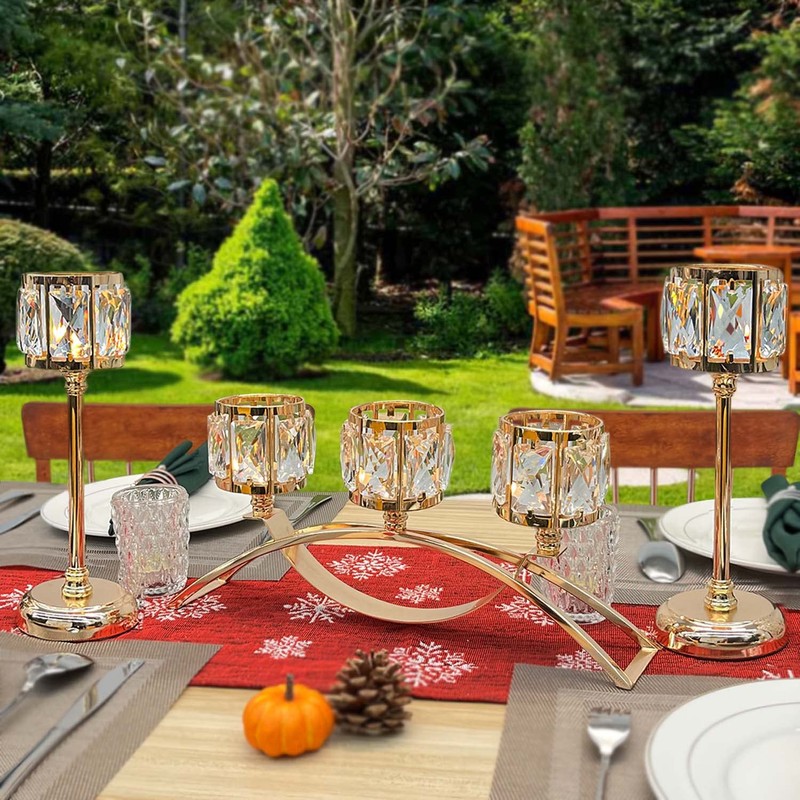 Crystal Bowl Tealight Candelabra Votive Candle Stand/Candleholder Sets,Wedding Centerpieces Candlestick
