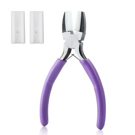 GOLD DEER 5.5 Inches Flat Nylon Jaw Pliers Double Nylon Flat Jaw Pliers Double Nylon Jaw Pliers with Purple Handle Wire Wrapping Tool Jewelry Making Tools for Beading Looping Gripping Shaping Wire
