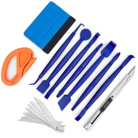 Ewrap Vinyl Film Tool Set, Window Tint Kit, Narrow Edges, Wrapping Tools, Vinyl Application Tools Including Wrap Sticks, Felt Squeegees, Trimming Tools