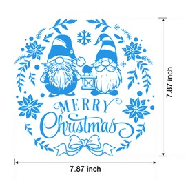 Alinacutle 1pc 11in x 8.5in Merry Christmas Gnomes Silk Screen Stencils Reusable Self-Adhesive Silkscreen Printing Stencil Painting Template for Festival Decor on Wall/Wood Frame/Fabric