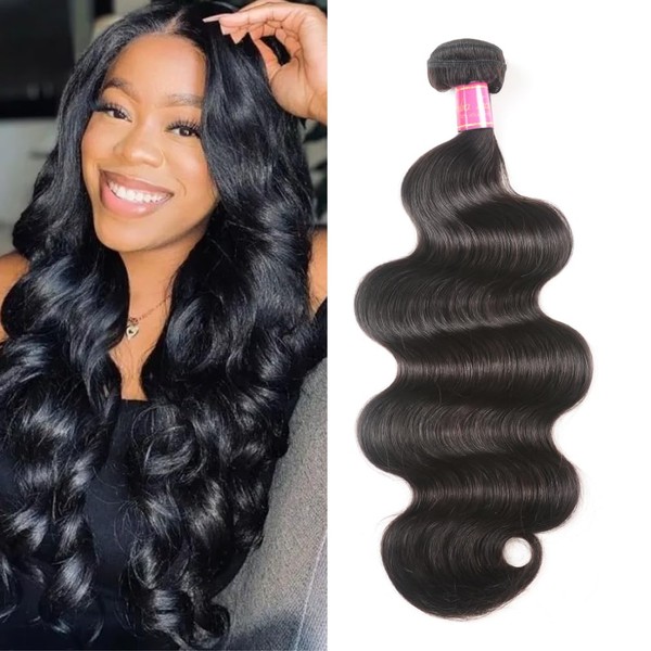 ALI JULIA Malaysian Virgin Body Wave Hair Weave 1 Bundle 100% Unprocessed Human Hair Weft Extensions Natural Color (14 inch)