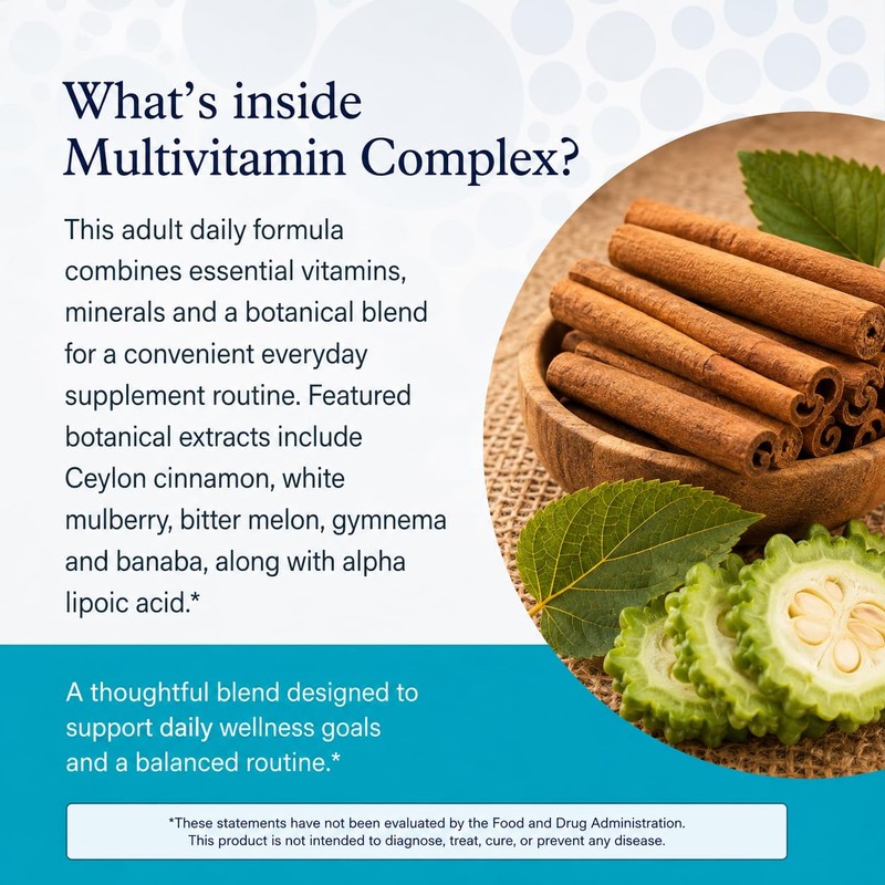 Multivitamin Complex Daily Nutrient Blend for Wellness, 60 Capsules