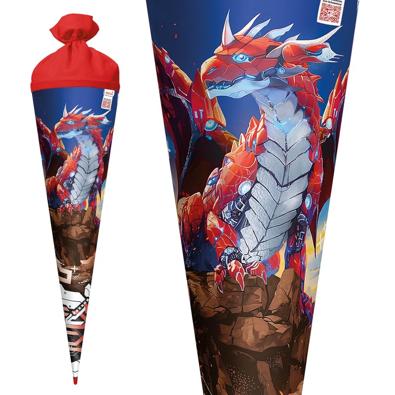 Motif School Cone, Robo Dragon, 70 cm, Round, Rot(h) Tip,