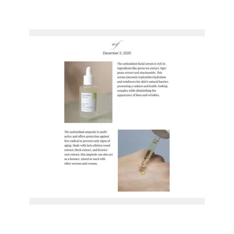 Schwanengarten Antioxidant Serum Intensive Whitening Elasticity Care / 슈바넨가르텐 안티옥시던트