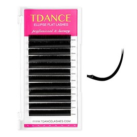 TDANCE TDANCE Classic Lash Extensions Flat Lashes Eyelash Extensions 0.15mm CC Curl Ellipse Eyelash Extensions 15mm Mixed Black Matte Individual Lashes Salon Use(Flat,CC-0.15,15mm)