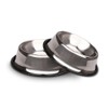 Steel Dog Bowl with Rubber Base for Small Medium and