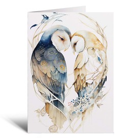 Postcard Prints - Anniversary Card For Husband Card for Anniversary Card For Wife Owl Anniversary Card For Couple Engagement Card For Couple Wedding Card