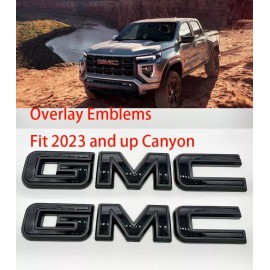 Auto Front & Rear GMC Gloss Black Matte Black OVERLAY Emblem Fit 2023+ GMC Canyon