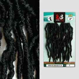 Bobbi Boss Crochet Braids African Roots Braid Collection 2X Nu Locs 8" (SINGLE, M1B/27)