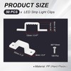 PATIKIL LED Strip Light Clips, Pack of 50 Mounting Brackets,