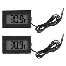 AITRIP 2 Stück digitales LCD-Thermometer, Temperaturmonitor mit externer Sonde für Kühlschrank, Gefrierschrank, Kühlschrank, Aquarium