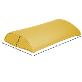 ATC Handels GmbH Lumbar Lumbar Cushion with Faux Leather Cover 37 x 23 x 7 cm - Orthopaedic Neck Support Pillow with Lumbar Support (Yellow)
