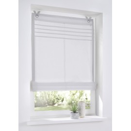 Kessy Roman Blind with Eyelet Top with Piping White, Grey, Green or Natural 45/60/80/100 x 140 cm