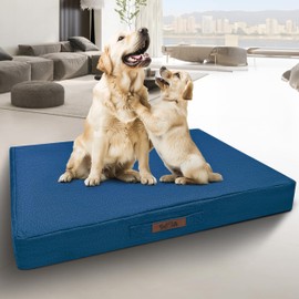 Sytopia 42-Inch Chew-Resistant Dog Bed – XL, Extra Large Waterproof & Orthopedic Pet Bed for Outdoor Use. Supports Up to 100 lbs, Machine-Washable, Great for Crates – Navy Blue