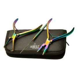 Kit Pinzas Extensiones Para Cabello 3 Pzs Profesional Aashta Color Multicolor