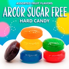 Sugar Free Hard Candy Mix | 1-Pound Pack | About 75 Pieces | Assorted Fruit Flavors | Individually Wrapped Sugarless Candies for Office Bowl | Lemon, Lime, Cherry, Orange, and Berries