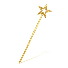 Abeillo Fairy Wand for Children, Star Glitter Wand for Girls, Princess Wand Gold Angel Fairy Wand for Christmas Costume Carnival Theme Party Cosplay Decoration