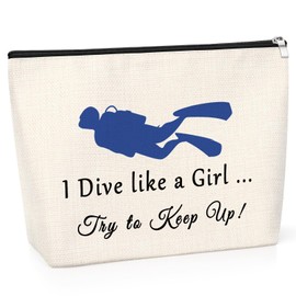 Scuba Diving Makeup Bag Scuba Diver Gifts for Women Friend Girl Diving Lover Gift Scuba Diver Themed Gifts Zipper Pouch Snorkel Diver Gifts Scuba Lover Gift Birthday Cosmetic Pouch