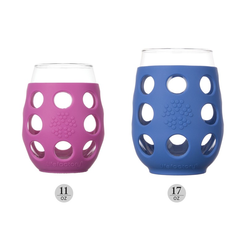 Lifefactory Wine Glass with Protective Silicone Sleeve, 4 Count (Pack