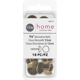 Dritz Home 44279 Smooth Decorative Nails, 5/8-Inch, Antique Brass (18-Piece)