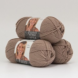 Lion Brand 3-Pack Vanna's Style 100% Acrylic Soft Yarn for Knitting, Crochet Light #3 Taupe
