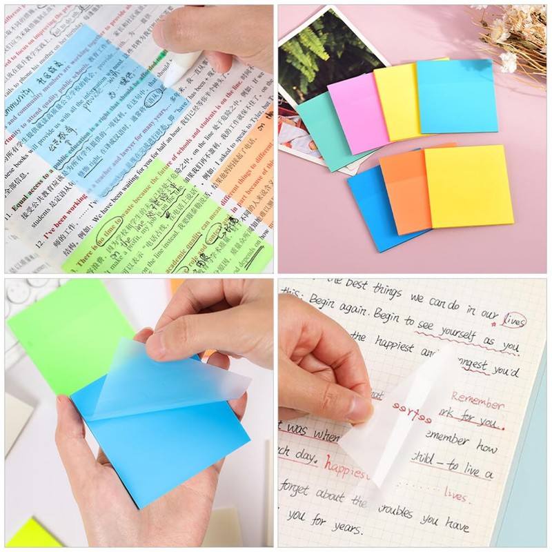 Operitacx 6 Books Colorful Sticky Notes Sticking Memo Pads Self-stick
