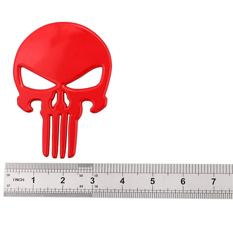 CARRUN 2x 3D Skeleton skull Emblem metal badge Car Badge