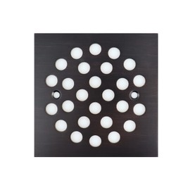 Poyde 4-1/4 Inch Screw-in Square Floor Drain Cover Replacement Shower Grates with Screws (Oil Rubbed Bronze)