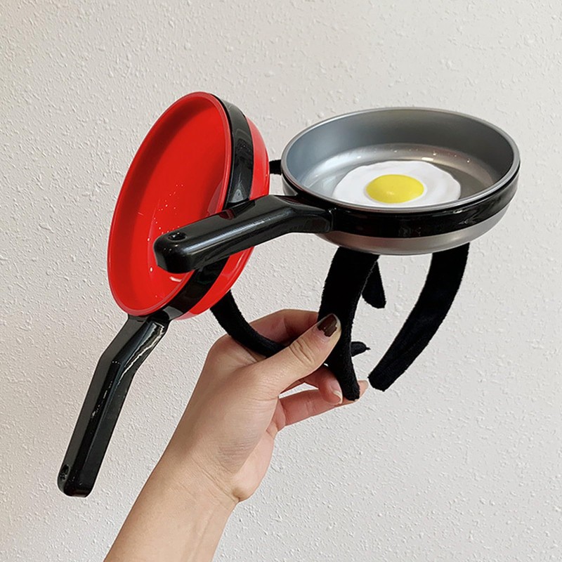 Funny Pan Headband, Cute High Simulated Women Headwear for Face