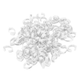 100Pcs Chicken Leg Rings, Colorful Chicken Leg Bands Numbered Tag Markers Clip On Poultry Ankle Bands ​for Chicken Duck Bird[White] Poultry Care