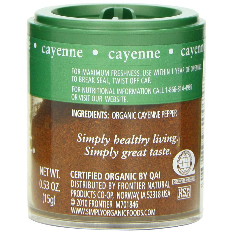 Simply Organic Cayenne Ground, Mini Spice, 0.53 Ounce (Pack of