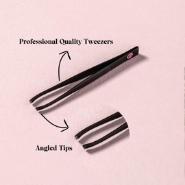 FFS Beauty Professional Tweezers for Facial Hair - Stainless Steel Precision Ingrown Hair & Eyebrow Tweezer for Men and Women with Angled & Pointed Tips, Blackhead Remover & Pubic Area Treatment