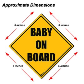 Zento Deals 2 Pack of Baby on Board Reflective Bright Yellow Magnetic Signs for Car - Best Safety Sign Accessories for Cars 5’’ by 5’’
