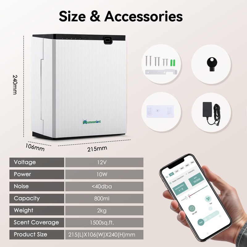 Mxmoonant Scent Air Machine for home 800ML, Aroma Diffuser App