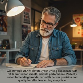 Monteverde Monteverde USA Ballpoint Refill to Fit Montblanc Ballpoint Pens - Medium Point, Soft Roll, Blue (2 Pack) (M132BU)