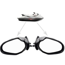 Black LEFT AND RIGHT Side Mirror Kit Compatible with 2005-2009 Yamaha PWC WaveRunner VX110 Cruiser Deluxe Sport