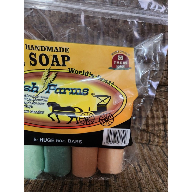 Amish Farm Bar Soap Pack Of 5 Huge Bars 5oz