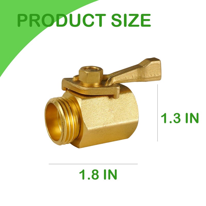 LIULO TOOL Brass Garden Hose Shut Off Valve, 2 Pack